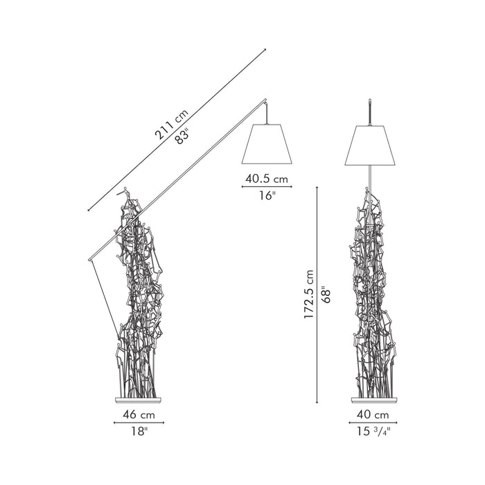 Little People Boom Town Floor Lamp - line drawing.