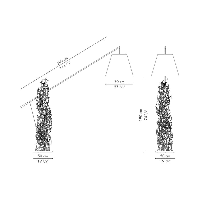 Little People Boom Town Floor Lamp - line drawing.