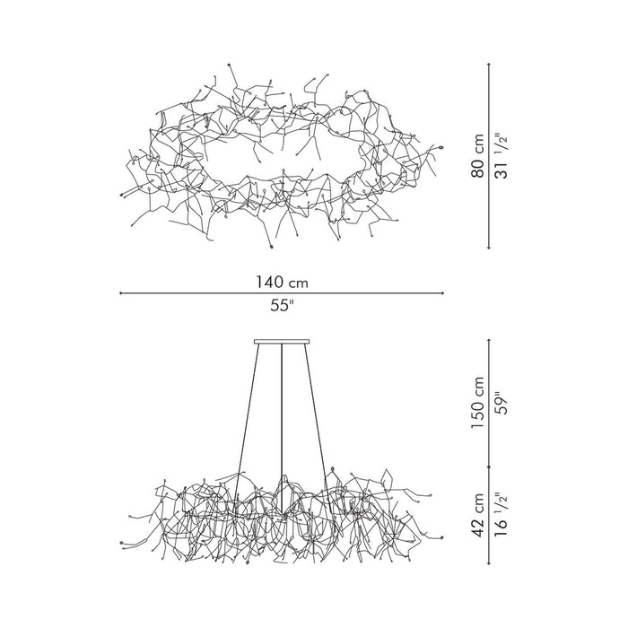 Little People Chandelier - line drawing.