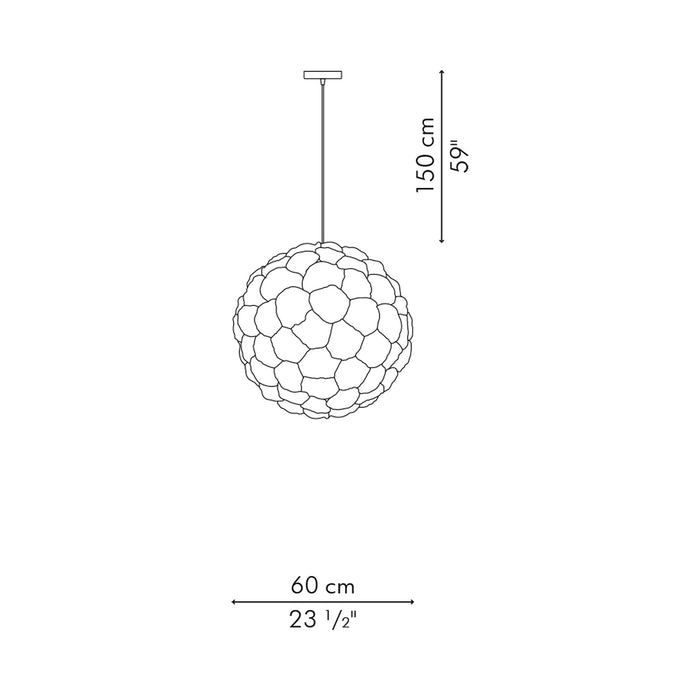 Poppy Pendant Light - line drawing.