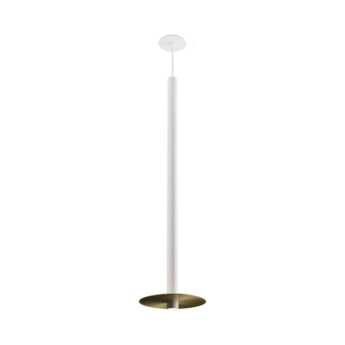 Combi LED Aluminum Pendant Light in Matte White/Brass (36-Inch).