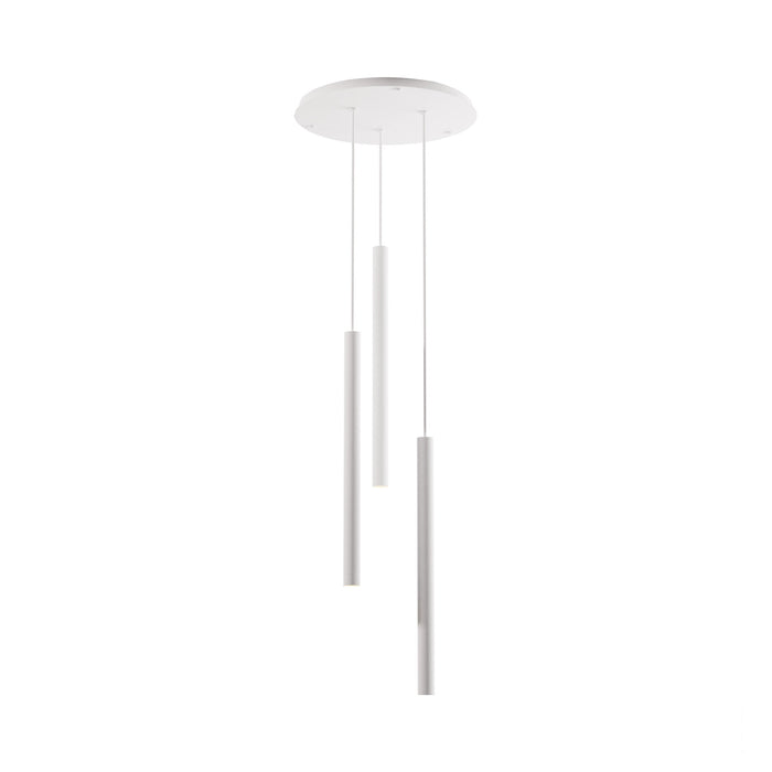 Combi LED Circular Pendant Light in Matte White (24-Inch).
