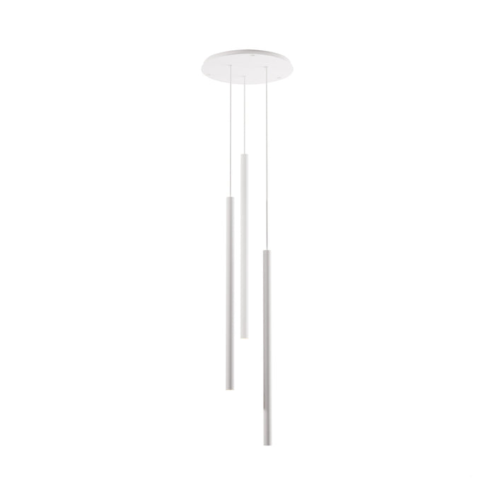 Combi LED Circular Pendant Light in Matte White (36-Inch).