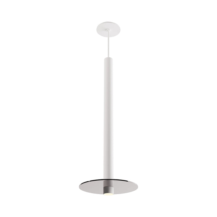Combi LED Glass Pendant Light in Matte White/Dark Grey (24-Inch).