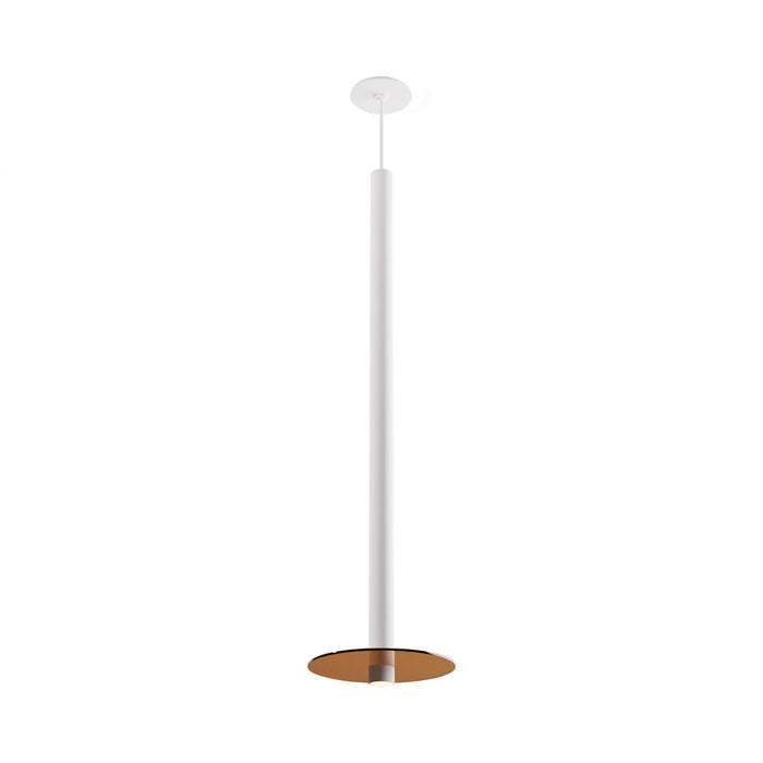 Combi LED Glass Pendant Light in Matte White/Tea Brown (36-Inch).
