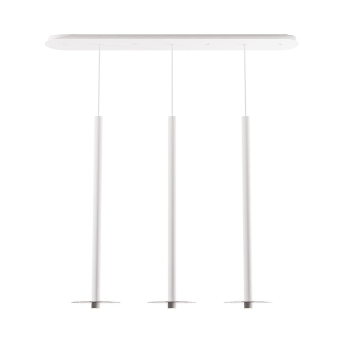 Combi Linear 3 LED Glass Pendant Light in Matte White/Dark Grey(36-Inch).