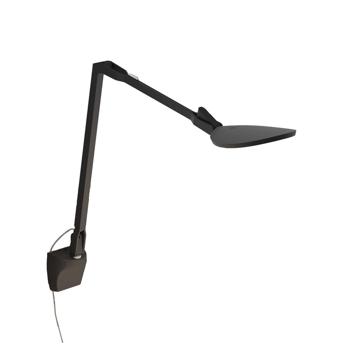 Splitty Reach LED Desk Lamp in Matte Black/Slatwall Mount.