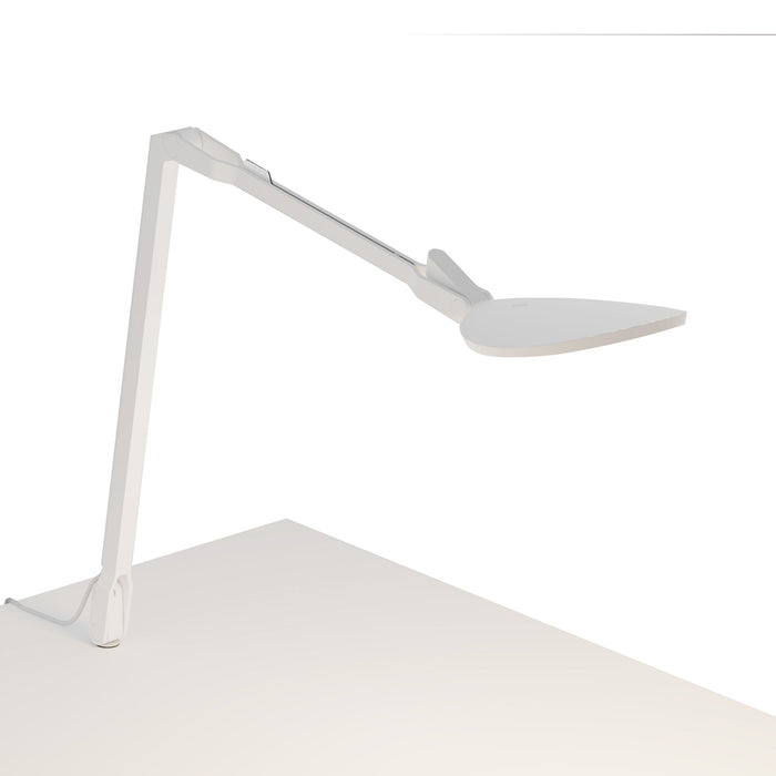 Splitty Reach LED Desk Lamp in Matte White/Through Table Mount.