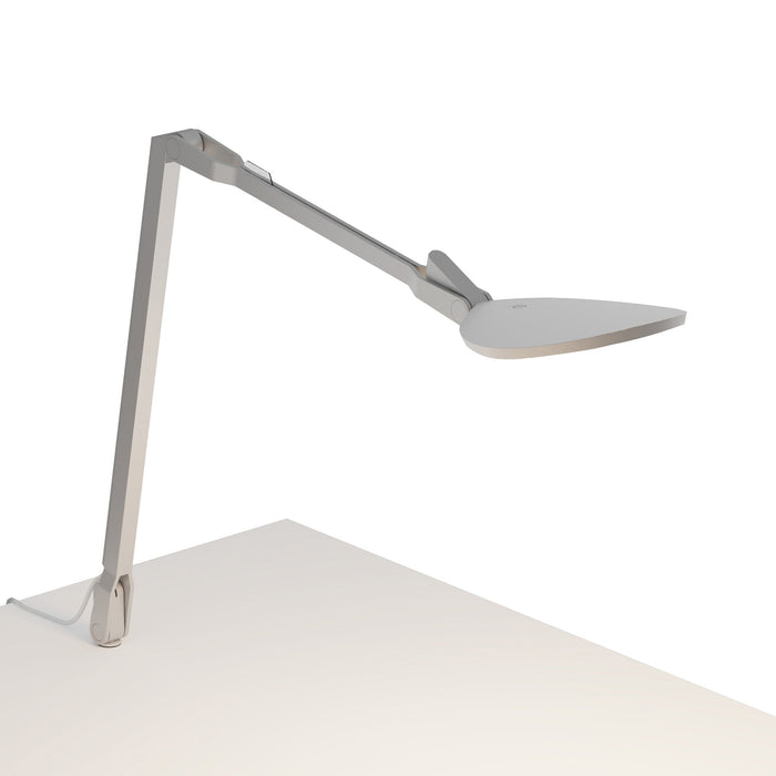 Splitty Reach LED Desk Lamp in Silver/Through Table Mount.