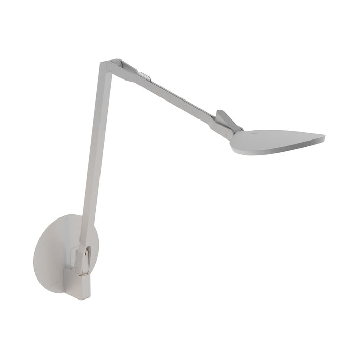 Splitty Reach LED Desk Lamp in Silver/Hardwired Wall Mount.