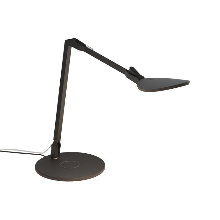 Splitty Reach LED Desk Lamp in Matte Black/Wireless Charging Base.