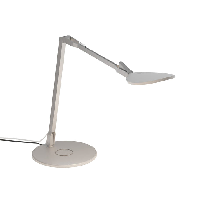 Splitty Reach LED Desk Lamp in Silver/Wireless Charging Base.