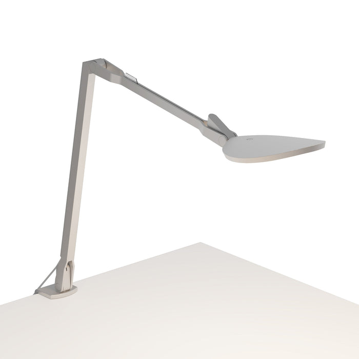 Splitty Reach Pro LED Desk Lamp in Silver/One-Piece Clamp.
