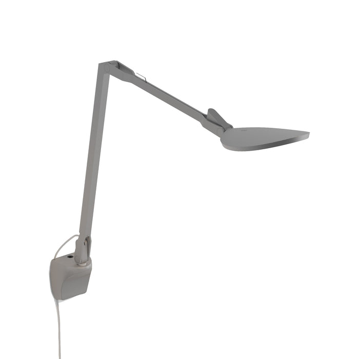 Splitty Reach Pro LED Desk Lamp in Silver/Slatwall Mount.