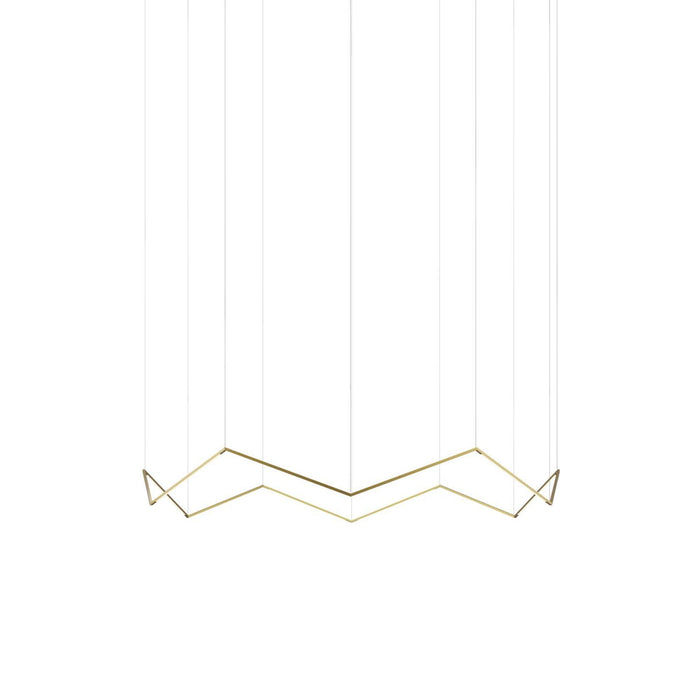 Z-Bar Crown LED Pendant Light in Gold (Small).