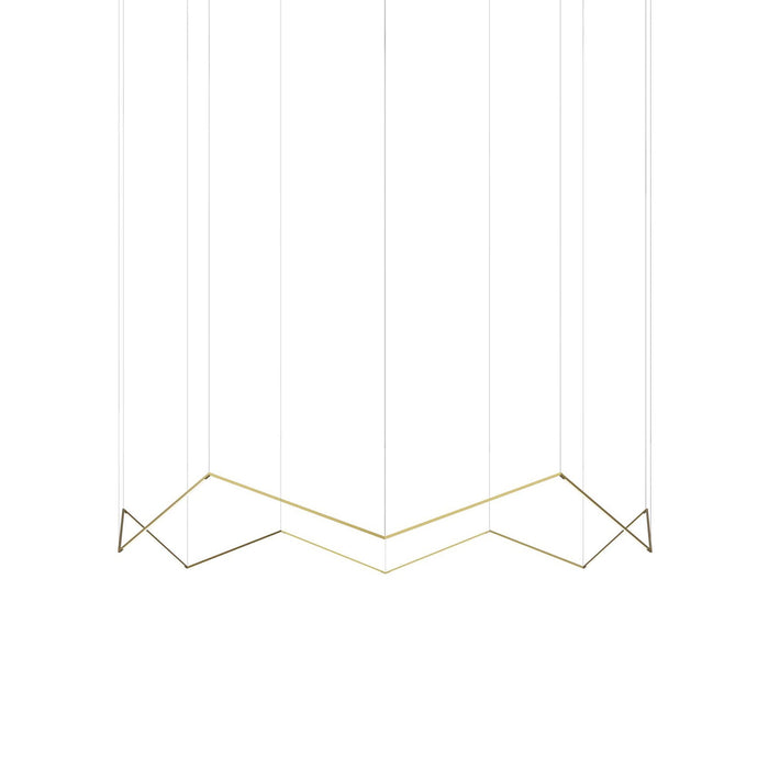 Z-Bar Crown LED Pendant Light in Gold (Medium).