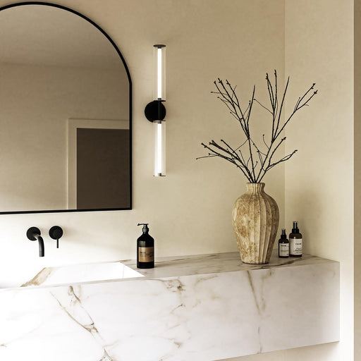 Braga LED Bath Vanity Light in bathroom.