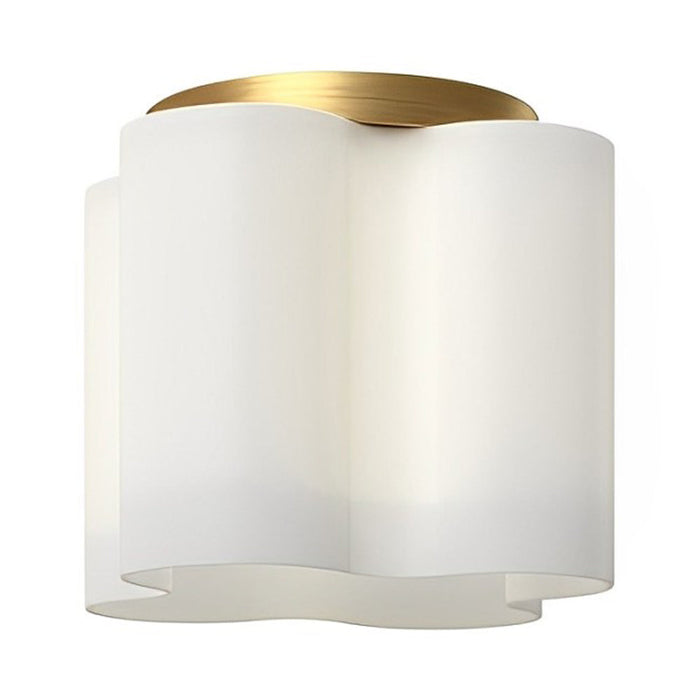 Clover LED Flush Mount Ceiling Light in Brushed Gold.