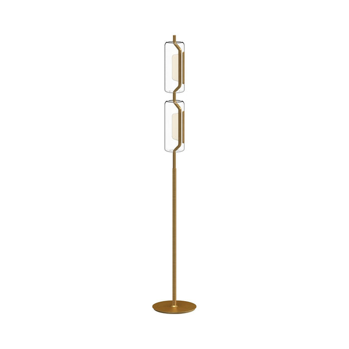 Hilo LED Floor Lamp in Brushed Gold.