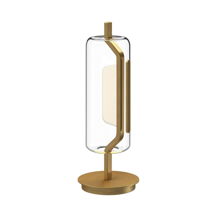 Hilo LED Table Lamp in Brushed Gold.