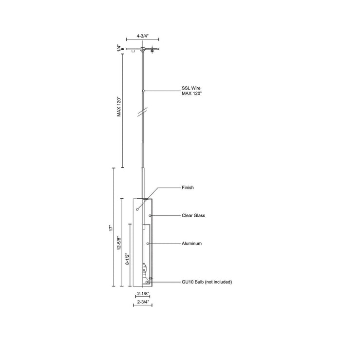 Jarvis Pendant Light - line drawing.