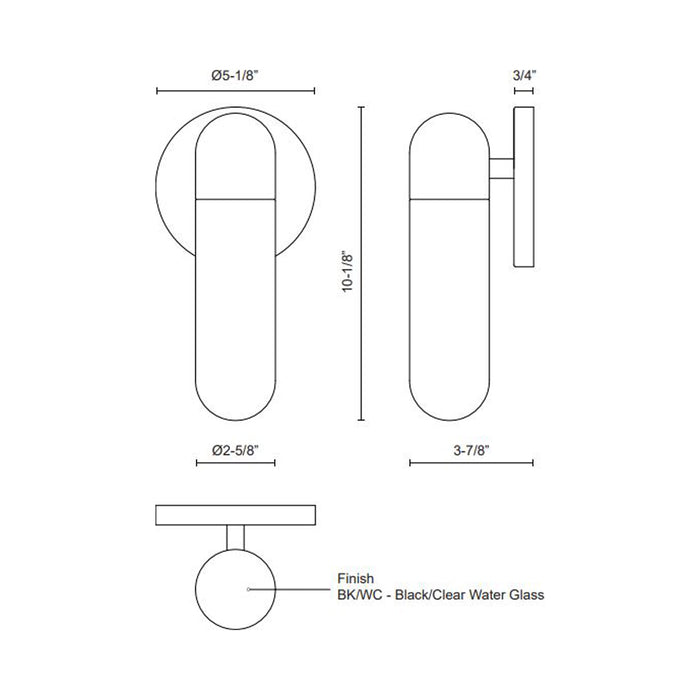 Lima Outdoor Wall Light - line drawing.