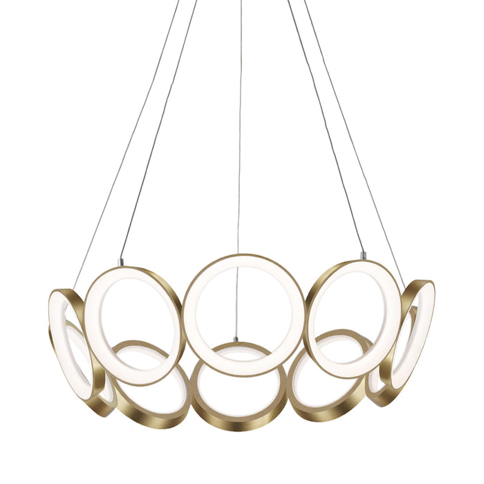 Oros LED Chandelier in Antique Brass (Large).