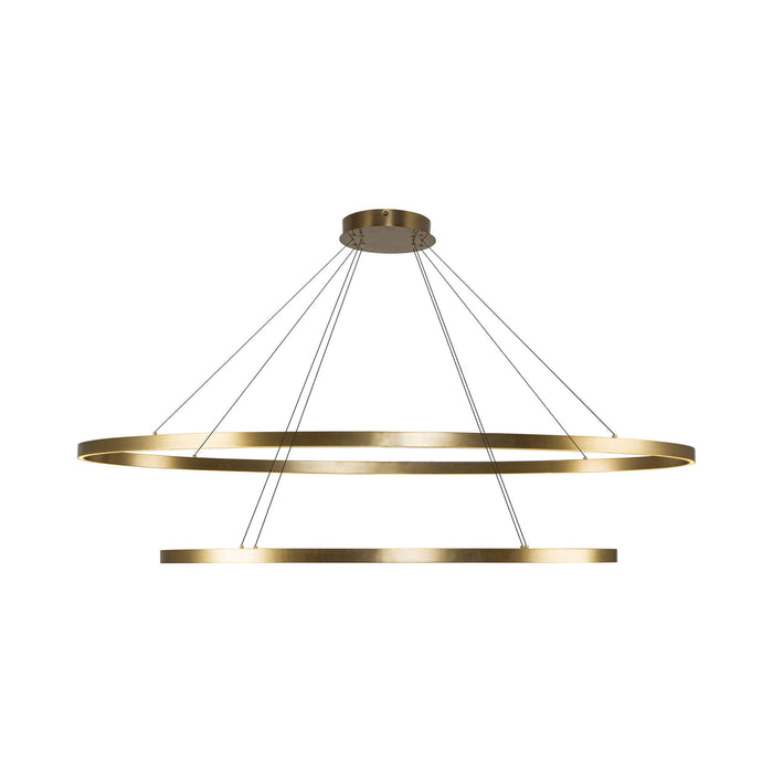 Ovale LED Chandelier in Brushed Gold.