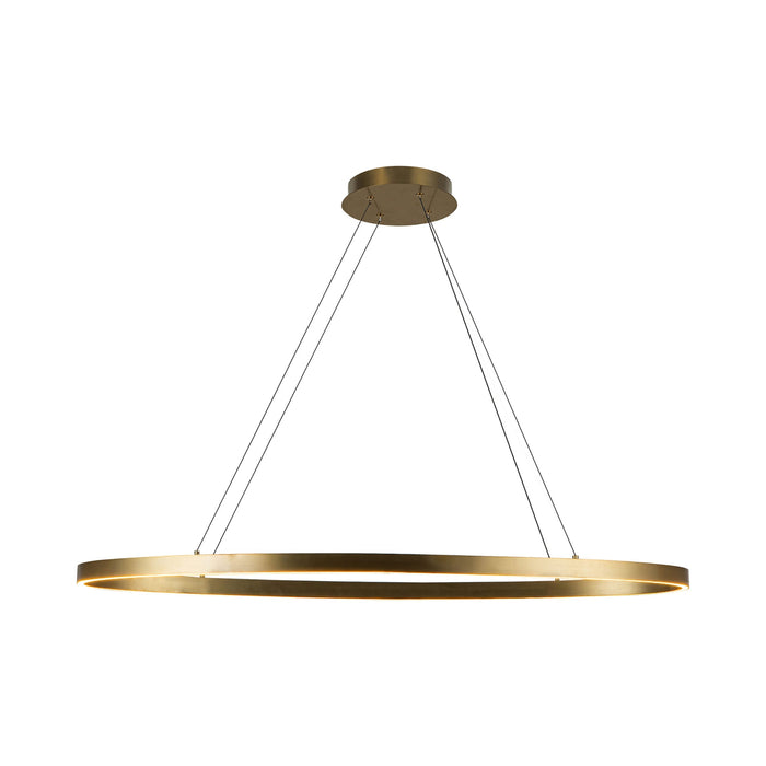 Ovale LED Linear Pendant Light in Brushed Gold (Small).