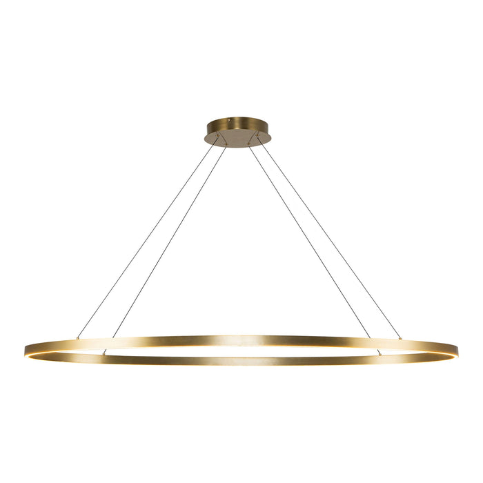 Ovale LED Linear Pendant Light in Brushed Gold (Large).