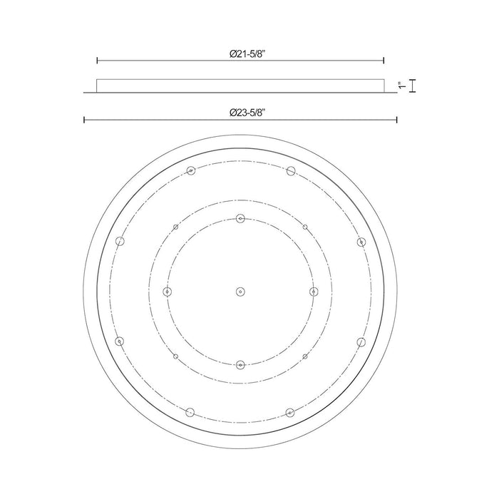 Pendant Light Canopy - line drawing.