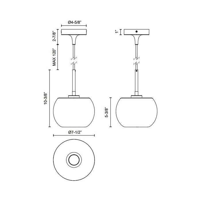 Samar Pendant Light - line drawing.