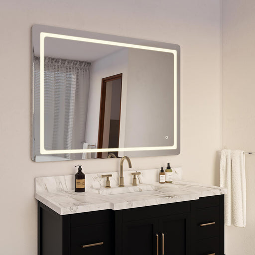 Seneca LED Vanity Mirror in bathroom.