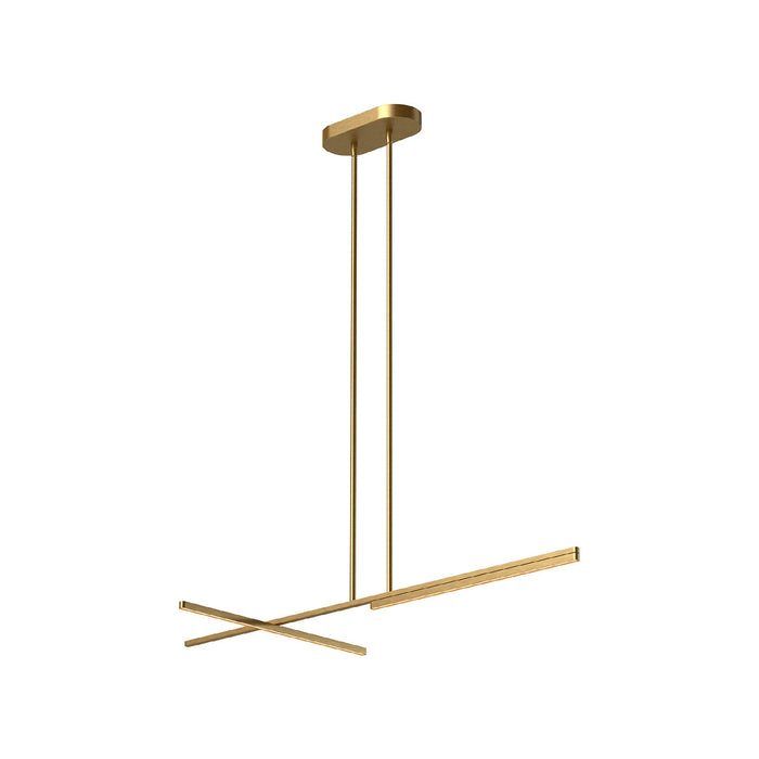 Shift LED Linear Pendant Light in Brushed Gold (Small).