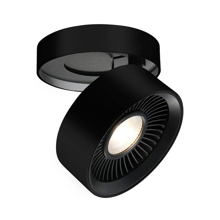 Solo LED Flush Mount Ceiling Light in Black (Cylinder).