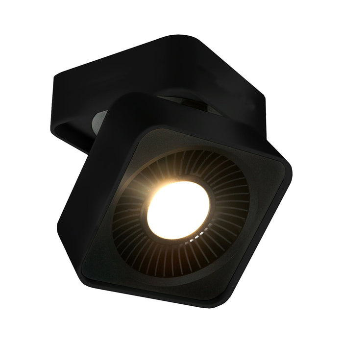 Solo LED Flush Mount Ceiling Light in Black (Square).