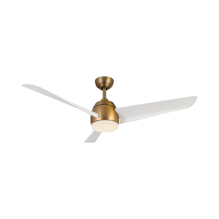 Thalia LED Ceiling Fan in Brushed Gold/Matte White.