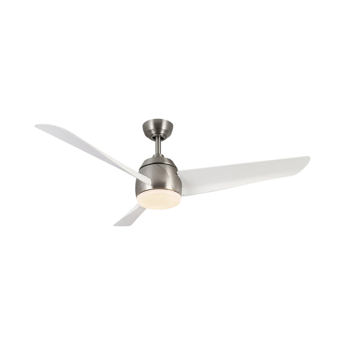 Thalia LED Ceiling Fan in Brushed Nickel/Matte White.