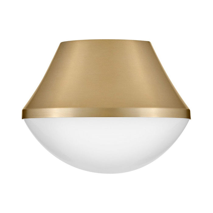 Haddie Flush Mount Ceiling Light in Lacquered Brass.