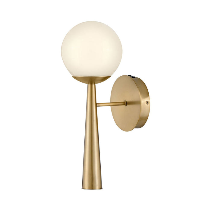 Izzy Wall Light in Lacquered Brass.