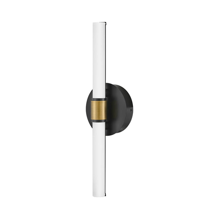 Kai LED Bath Wall Light in Black/Lacquered Brass.