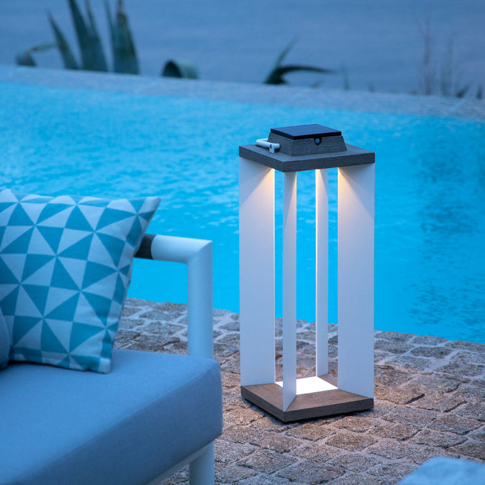 Blade Outdoor Solar LED Lantern in Outside Area.