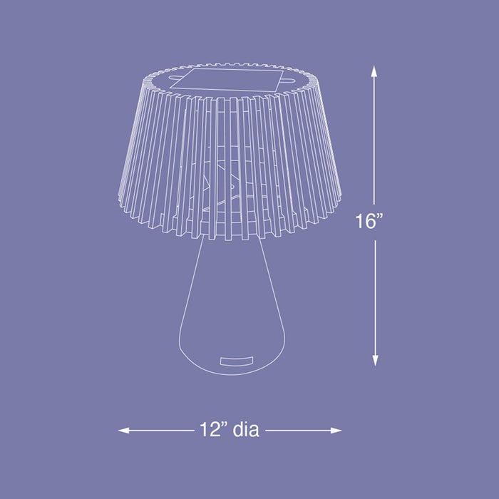 Enoki Outdoor Solar LED Table Lamp - line drawing.