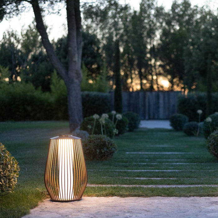 Mandaley Outdoor Solar LED Floor Lamp in Outside Area.