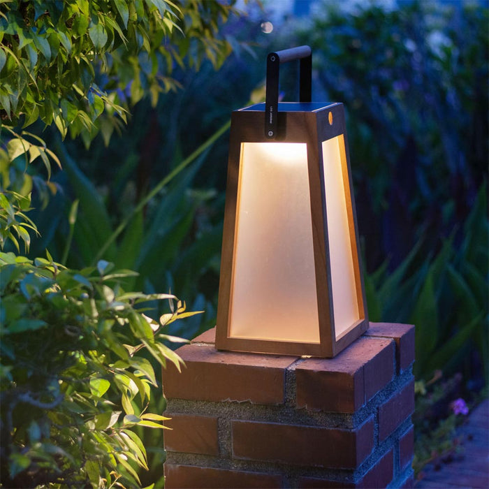 Roam Outdoor Solar LED Lantern in Outside Area.