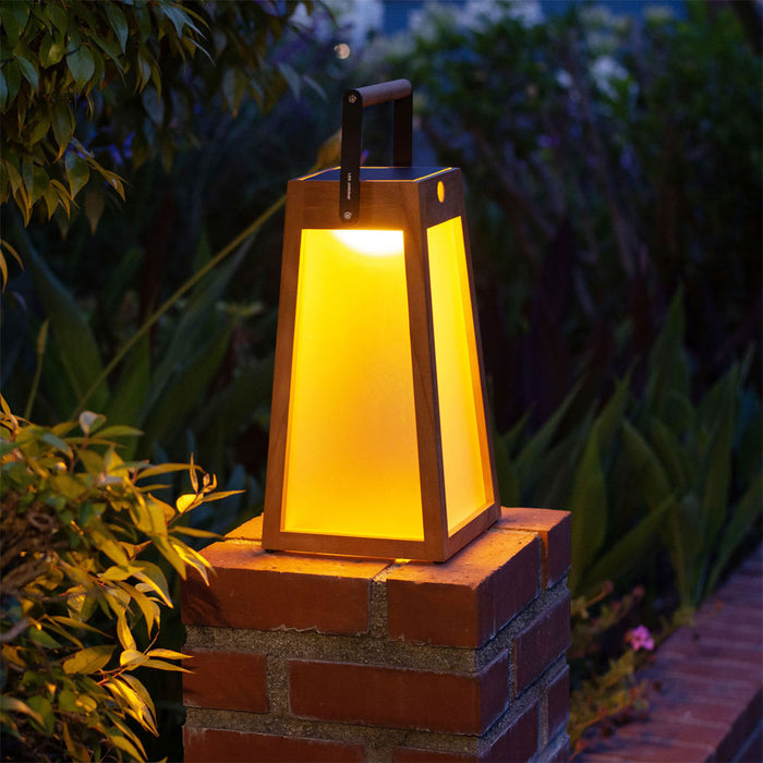 Roam Outdoor Solar LED Lantern in Outside Area.