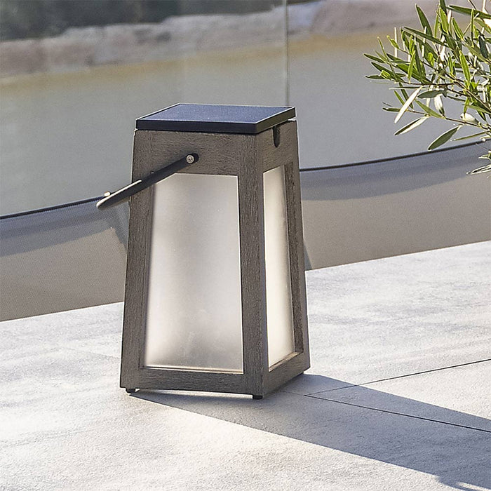 Tecka Outdoor Solar LED Lantern in Outside Area.
