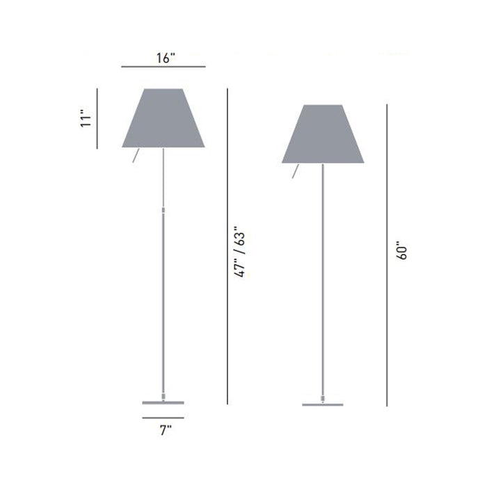 Costanza Floor Lamp - line drawing.