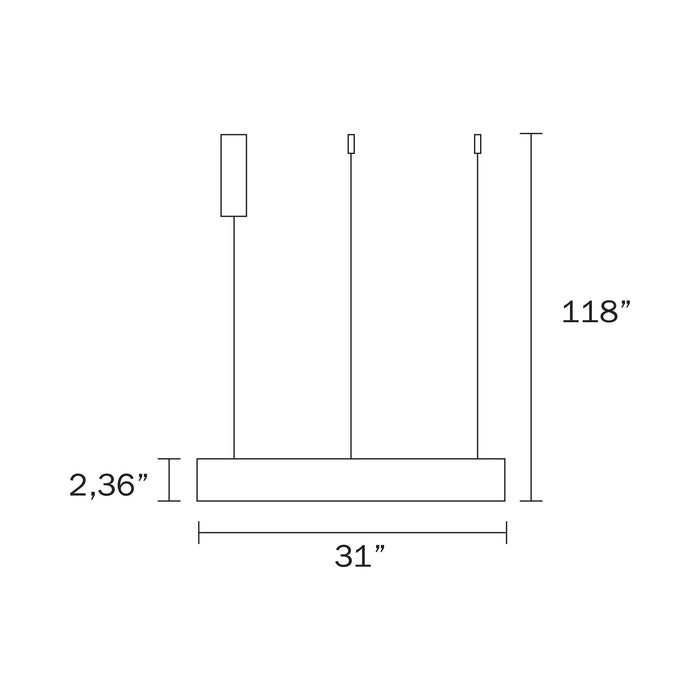 Alaska LED Pendant Light - line drawing.