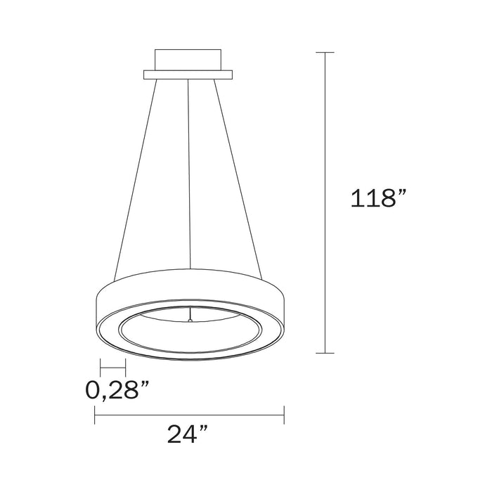 Berlin LED Pendant Light - line drawing.